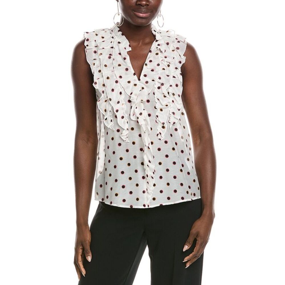 Marc Cain Womens  Printed Silk-Blend, White